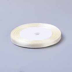 Beige Single Face Satin Ribbon, Polyester Ribbon, Beige, 1/4 inch(6mm), about 25yards/roll(22.86m/roll), 10rolls/group, 250yards/group(228.6m/group)