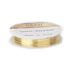 Light Gold Round Copper Wire for Jewelry Making, Long-Lasting Plated, Light Gold, 26 Gauge, 0.4mm, about 32.8 Feet(10m)/roll, 10 rolls/group
