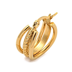 Золотой 304 тройные серьги-кольца из нержавеющей стали, гипоаллергенные серьги, многослойные серьги, , кольцо, золотые, 20x9 мм, штифты : 1x0.6 мм