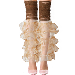 Персиковый Слойка Рукава-штанины из полиэстера с оборками и многослойной пэчворк-модификации, женские кружевные гетры, розовые, 630x240x120 мм