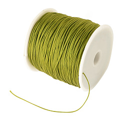 Olive Braided Nylon Thread, Chinese Knotting Cord Beading Cord for Beading Jewelry Making, Olive, 0.8mm, about 100yards/roll