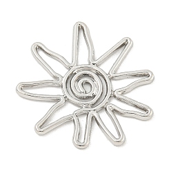 Платина Стойки подвески обшивки сплава, многоугольник с солнцем, платина, 31x31x1.5 мм, отверстие : 8x2 мм