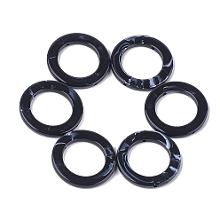 Black Acrylic Bead Frame, Imitation Gemstone Style, Ring, Black, 41x4.5mm, Hole: 2mm, about 130pcs/500g