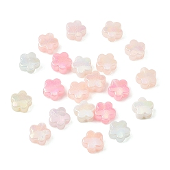 (52) Непрозрачная лаванда Непрозрачные акриловые бусины с УФ-покрытием, цветок, с покрытием AB цвета, разноцветные, 9x9x4.5 мм, отверстие : 2.5 мм, Около 2840 шт / 500 г