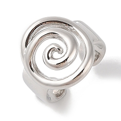 Платина Латунь манжеты кольца, без свинца и без кадмия, реальный 18 k позолоченный, платина, внутренний диаметр: 17 мм