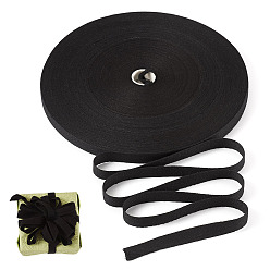 Черный Хлопок лента, аксессуары для одежды, чёрные, 3/8 дюйм (10 мм), около 49.21 ярдов (45 м) / рулон