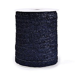 Midnight Blue Glitter Sparkle Ribbon, Polyester & Nylon Ribbon, Midnight Blue, 3/8 inch(9.5~10mm), about 50yards/roll(45.72m/roll)