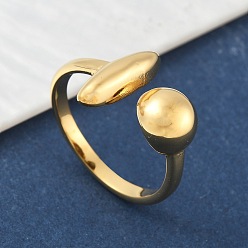 Золотой 304 открытые манжеты из нержавеющей стали, самородки, золотые, размер США 7 1/4 (17.5 мм)