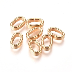 Золотой 201 Быстроразъемные соединения из нержавеющей стали, связывающий кольца, закрыты, но распаян, золотые, 9.5x6x2.5 мм, внутренний диаметр: 7x3.5 мм