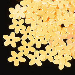 Золотистый Аксессуары для орнаментов, пластиковые пайетки / блестки из пвх, цветок, золотые, 9.5~10x10x0.4 мм, Отверстие : 1.2 мм , около 30000 шт / 500 г