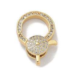 Ring Латунные микро проложить кубического циркония когтя омара застежками, реальный 18 k позолоченный, кольцо, 22.5x15x6.5 мм, отверстие : 3.5x1.5 мм