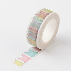 Colorful DIY Arrow Pattern Scrapbook, Decorative Paper Tapes, Adhesive Tapes, Colorful, 15mm, about 10m/roll