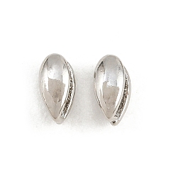 Platino Fianzas pizca selección latón hielo, lágrima, chapado en rack, larga duración plateado, sin plomo y el cadmio, Platino, 5x3.5x2 mm, agujero: 3.5x2 mm
