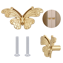 Платиновый & Золотой Латунная ручка для ящика, двери шкафа ручка мебель тянуть, с винтами, бабочка, платиной и золотом, 29.5x55x20 мм