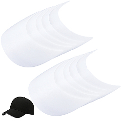 Белый 10шт. подкладка для полей шляпы из смолы, для изготовления бейсболки, шляпы для гольфа своими руками, белые, 75x180x2 мм