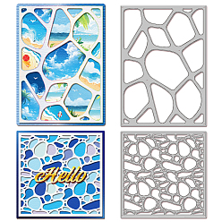 Rectangle Углеродистая сталь разрезает трафареты, для diy scrapbooking, Фотоальбом, декоративная бумага для тиснения, прямоугольные, 102~142x102x0.8 мм, 2 шт / комплект