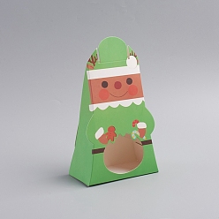 Grün Weihnachtskarton Pappkartons, mit klarem Fenster, Bonbontüten, für Weihnachtsfeier Gefälligkeiten, Bär, grün, 5.5x10.3x16.9 cm