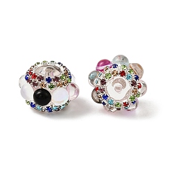 Разноцветный Сверкающие акриловые стразы круглые бусины, cmолой, фокусные бусины для ручек, красочный, 20x14 мм, отверстие : 2.5 мм