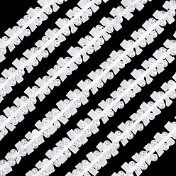 White 2Yards Polyester with Plastic Pearl Beaded Trim for DIY Sewing Craft, White, 3/8 inch(10mm)