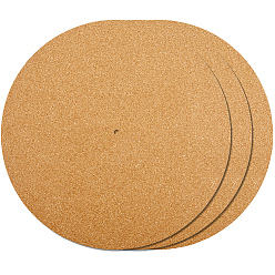 Светло-коричневый Пробковые коврики для проигрывателя, коврики для пластинок, плоско-круглые, загар, 298x3x6.5 мм