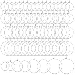 Серебро 120 шт. 4 стили 316 хирургическая нержавеющая сталь бокалы подвески кольца, обручание серьги, DIY материал для баскетбола обруча серьги жены, серебряные, 24~37x20~35x0.7 мм, 21 датчик, 30 шт / стиль