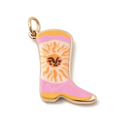 Shoes Латунные подвески с принтом, золотые, с целью перехода в кольце, обуви, 20x19x3 мм, отверстие : 3.5 мм