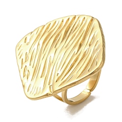 Настоящее золото 18K Ионное покрытие (ip) 304 ромбовидные открытые манжеты из нержавеющей стали для женщин, реальный 18 k позолоченный, ромб: 34x32 мм, регулируемый