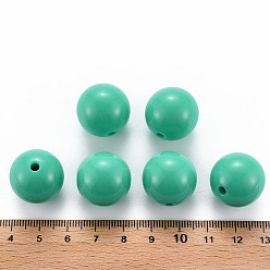 Light Sea Green Opaque Acrylic Beads, Round, Light Sea Green, 20x19mm, Hole: 3mm, about 111pcs/500g