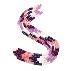 Фиолетовый Градиентный цвет вишневого кварцевого стекла и нити из окрашенного натурального белого нефрита, гладкая рондель, фиолетовые, 8~8.5x5~5.5 мм, отверстие : 1 мм, около 79 шт / нитка, 15.83~15.94'' (40.2~40.5 см)