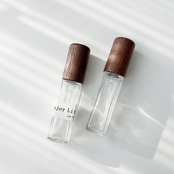 Прозрачный Стеклянные распылители с насосом, многоразовый флакон духов, прозрачные, 1.83x1.83x8.76 см, емкость: 10 мл (0.34 жидких унций)