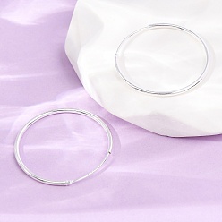 Серебро 925 серьги с обручем из серебра 925 пробы, кольцо, серебряные, 25x1.2 мм, штифты : 0.6 мм