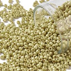 (PF559F) PermaFinish Yellow Gold Metallic Matte TOHO Round Seed Beads, Japanese Seed Beads, (PF559F) PermaFinish Yellow Gold Metallic Matte, 11/0, 2.2mm, Hole: 0.8mm, about 50000pcs/pound