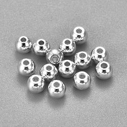 Silver 304 Stainless Steel Beads, Round, Silver, 4x3mm, Hole: 2mm