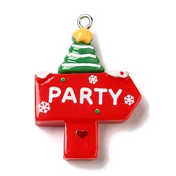 Рождественская елка Подвески rsin на рождественскую тематику, с платиновым железом, рождественская елка, 35x25x7.5 мм, отверстие : 2 мм