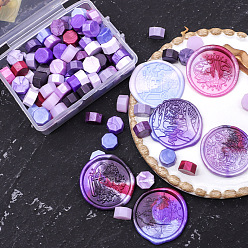 Фиолетовый 100 шт. Частицы сургуча, для ретро печать печать, восьмиугольник, фиолетовые, 65x47 мм