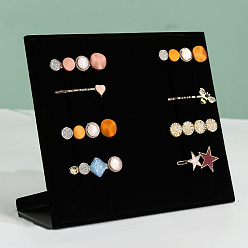 Черный 2 бархатный органайзер для волос с заколками для волос для женщин и девочек, подставка для заколки для волос для домашнего рабочего стола, прямоугольные, чёрные, 8x24x19 см