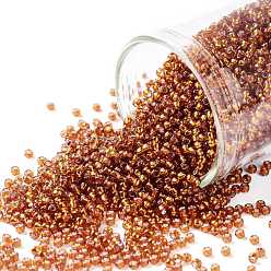 (2208) Silver Lined Burnt Orange Круглые бусины toho, японский бисер, (2208) жженый оранжевый с серебряной подкладкой, 15/0, 1.5 мм, отверстие : 0.7 мм, Около 135000 шт / фунт