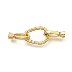 Настоящее золото 18K Каплевидная стойка покрытие латунь складные застежки, долговечный, без свинца и без кадмия, реальный 18 k позолоченный, 34 мм, отверстие : 3 мм