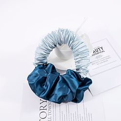 Морской Синий Бигуди для волос с резинкой для волос из мягкого шелка без тепла для женщин, ободок для завивки волос без нагрева, Marine Blue, 180x150 мм