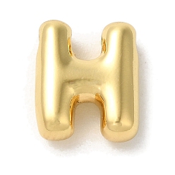 Letter H Brass Pendants, Long-Lasting Plated, Real 18K Gold Plated, Letter H, 10x8x3.5mm, Hole: 1.4mm