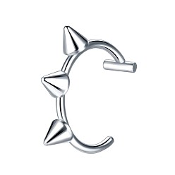 Нержавеющая Сталь Цвет Нержавеющая сталь 3 конусные поддельные кольца для губ, нет клипсы для пирсинга на кольцах для губ, не тускнеет, цвет нержавеющей стали, 10 мм, штифты : 1 мм