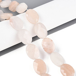 Розовый Авантюрин Натуральный розовый авантюрин бисер нитей, Плоско-овальные, граненые, 18x13~13.5x5.5~6 мм, отверстие : 1.2 мм, около 11 шт / нитка, 7.87 дюйм (20 см)