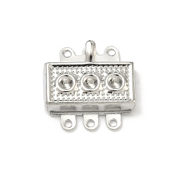 Платина Застежками железный ящик, долговечный, стойки покрытие, 3 нитей, 6-луночное, платина, 19x18x4 мм, отверстие : 1.4 мм