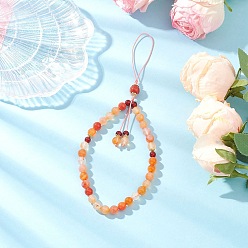 Оранжевый Натуральные сердоликовые мобильные ремни, с нейлоновой нитью, оранжевые, 225 мм