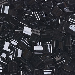 (TL401) Black MIYUKI TILA Beads, Japanese Seed Beads, 2-Hole, (TL401) Black, 5x5x1.9mm, Hole: 0.8mm, about 5900pcs/500g