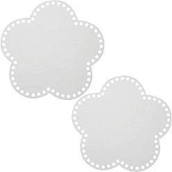 Clear Transparent Acrylic Basket Bottoms, Crochet Basket Base, for Basket Weaving Supplies and Home Decor Craft, Flower, Clear, 178x184x2mm, Hole: 6mm