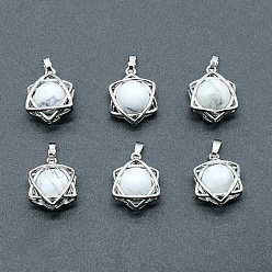 Говлит Природные подвески Говлит, звезда Давида, платина, 20x14~15 мм