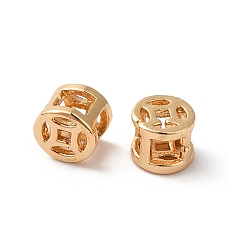 Золотой Многонитевые звенья для латунных монет, Полая колонна, без никеля , золотые, 3x4x4 мм, отверстие : 1.7x1.7 мм