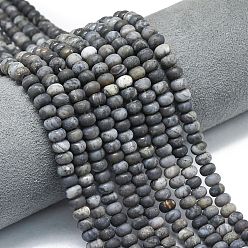 Африканский Опал Нити натуральных африканских черных опаловых бусин, матовые, рондель, 6x4 мм, отверстие : 1 мм, около 93~96 шт / нитка, 14.57~14.76 дюйм (37~37.5 см)