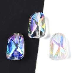 Прозрачный АВ Прозрачные акриловые бусины с УФ-покрытием, самородок, ясно AB, 16x10.5x8.5 мм, отверстие : 2 мм